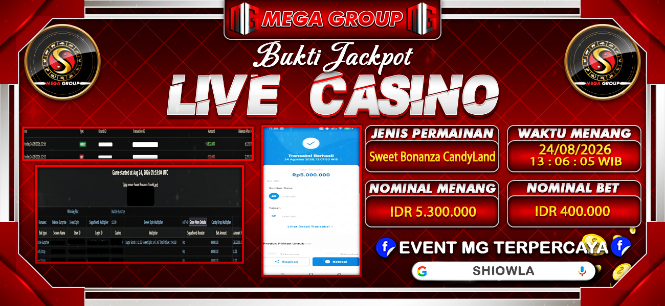 Bukti JP situs Shiowla hari Senin, 24 Agustus 2026
