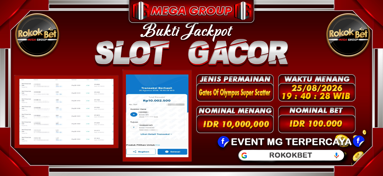 Bukti JP situs Rokokbet hari Selasa, 25 Agustus 2026